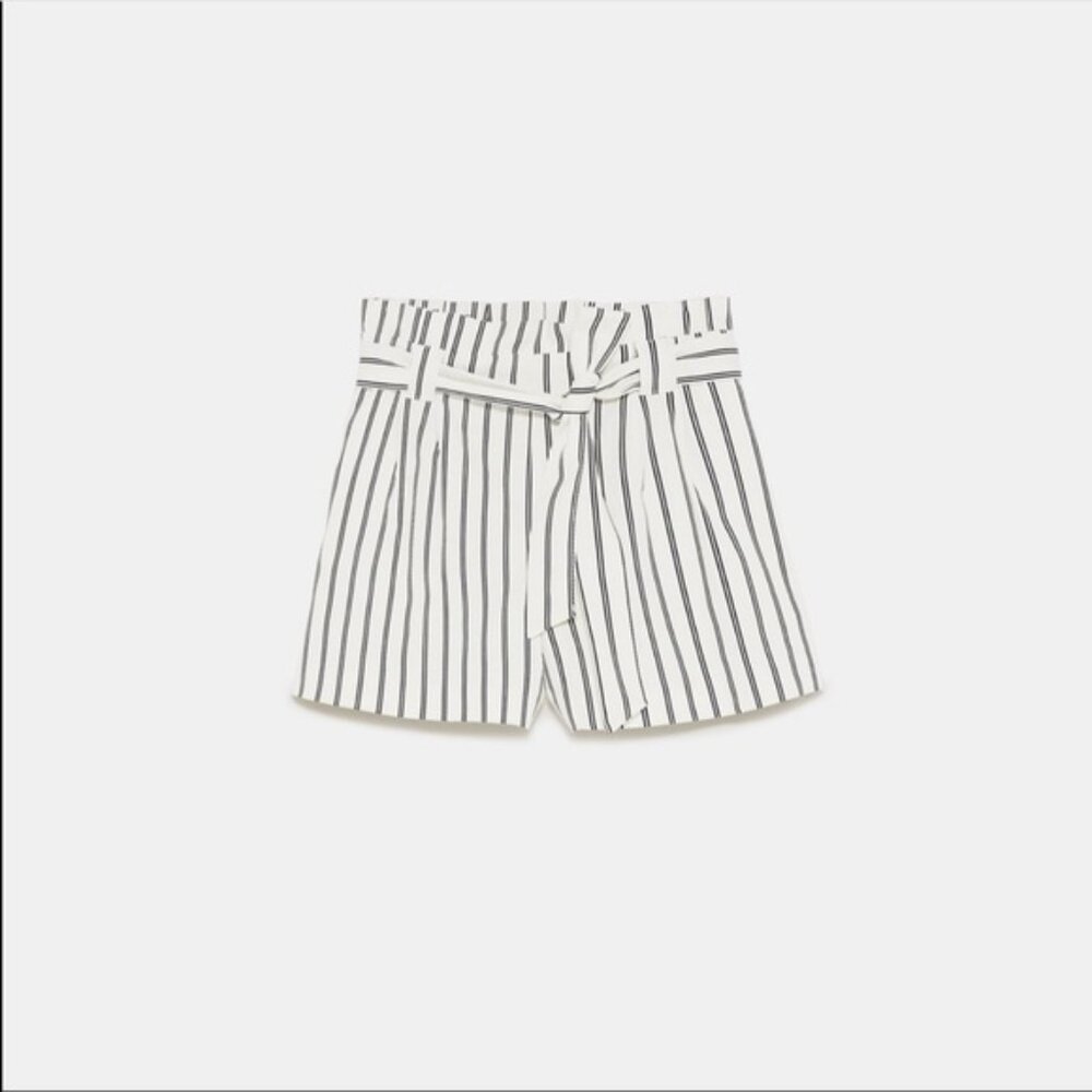 Zara High Waisted Striped Shorts